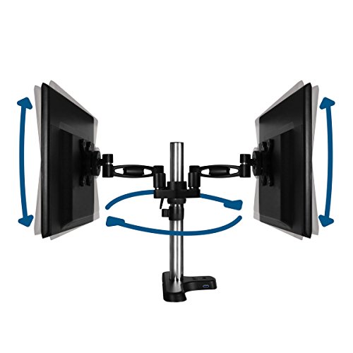 ARCTIC Z2 Pro (Gen 2) - Desk Mount Dual Monitor Arm with 4 Ports USB 3.0 Hub for 13-27 inch I Up to 10kg weight capacity I 360 degree rotation - Black