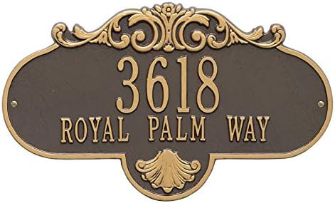 Address Signs - Whitehall Products 2018OG Rochelle - Grande Wall - Two Line in Bronze/Gold