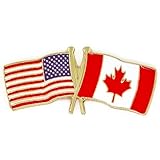 USA and Canada Crossed Friendship Flag Lapel Pin