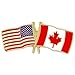 USA and Canada Crossed Friendship Flag Lapel Pin