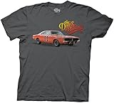 Dukes of Hazzard General Lee Vintage Distressed Charcoal T-shirt (Adult X-Large)