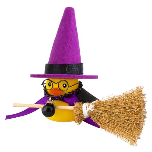 wonuu Duck Car Dashboard Decorations Duck Car Ornaments Cute Car Accessories for Duck Car Accessories with Magic Hat Broom Necklace and Round Sunglasses,F_Purple hat at Amazon