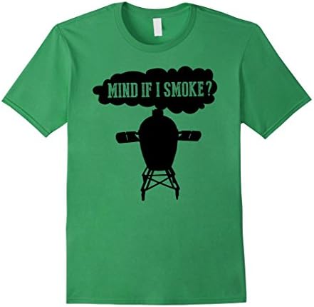 Mens Mind if I Smoke Funny BBQ Grilling Egg Smoker T Shirts XL Grass