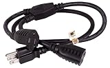 Cable Leader Power Cord Splitter Cable For 2 NEMA 5-15R to 1 NEMA 5-15P (36 inches / 16 AWG)