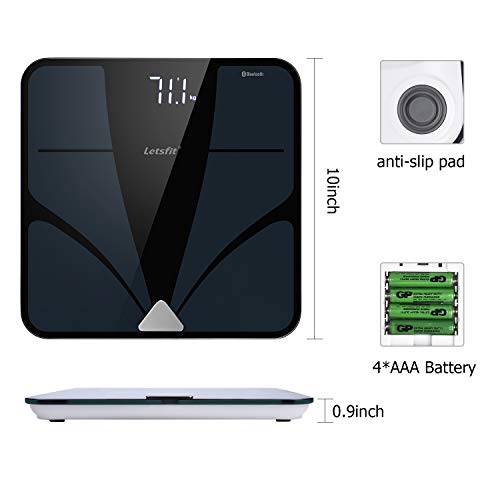 Letsfit Bluetooth Body Fat Scale, Smart Wireless Digital Bathroom