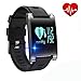 Kingkok Blood Pressure Monitor Touch Screen Personal Fitness Tracker Waterproof Pedometer Heart Rate Activity Tracker Watch [Black]