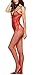 Avidlove Womens Lingerie Set V Neck Bra and Panty Set Lace Bodysuit Red XXS
