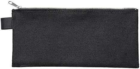Veloflex 2726000 Bank Bag DIN Long/Transport Bag/Wallet/Robust Textile/Metal Zip/Black