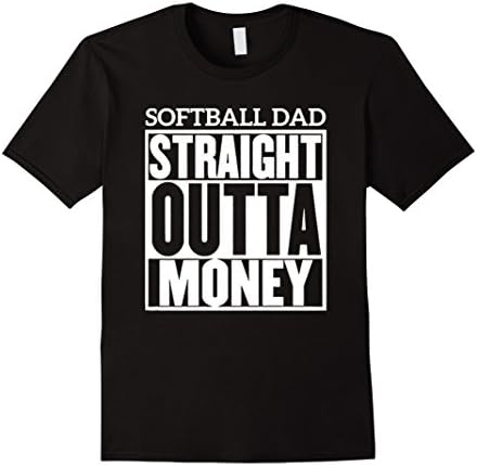Men's Softball Dad Straight Outta Money Shirt 2XL Black