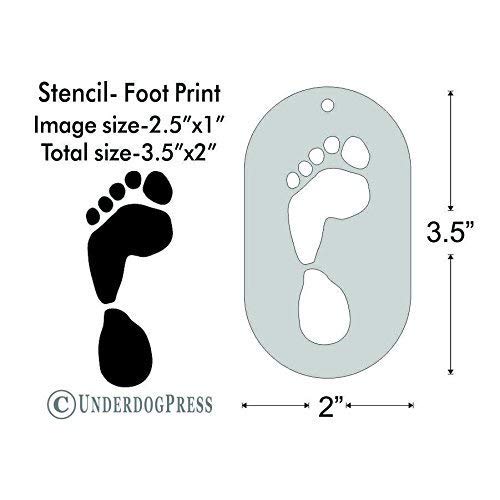 Stationery Party Supplies Footprint Stencil 2 5x1 Inch Image On 3 5x2 Border Size 1 Handmade Products