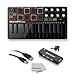 Akai Professional MPK MINI MK2 MKII | 25-Key Ultra-Portable USB MIDI Drum Pad & Keyboard Controller (Black) + 4-Port USB 2.0 Hub + High Speed USB Extension Cable + Clean Cloth