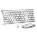Seenda Ultra Slim Low Profile Rechargeable Wireless Keyboard and Mouse Combo with Number Pad for Windows Devices, Silver