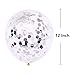 24 Pcs Silver Confetti Balloons Clear Latex Balloon with Confetti Inside for Wedding Engagement Graduation Baby Shower Birthday Party Decorations, 12 Inch