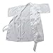 JOYTTON Kids' Satin Rayon Kimono Robe Bathrobe Nightgown (6,White)