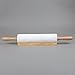 Creative Home White Marble Rolling Pin with Wooden Cradle