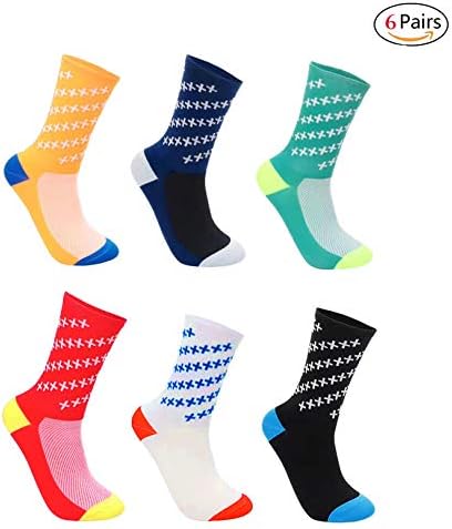 CYCLE SPORTS Women Cycling Socks,No Blister Breathable Athletic Socks for Cycling Running Hiking Trekking Gym Tracing | High Performance Arch Compression Cushioned Quarter Socks,Size 6-11