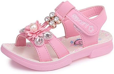 Tuoup Cute Leather Anti-Skid Pearled Sandles Sandals For Girls Pink 31 1 M US Little Kid