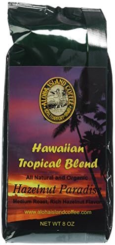 Hazelnut Flavored, Kona Hawaiian Coffee Blend, 8 Oz, Whole Bean