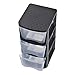 Muscle Rack PDT3 3 Drawer Tower, Black Frame with Clear Drawers