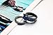 AMiERY Black Gold Sapphire Princess Cut CZ Wedding Engagement Band Bridal Rings Jewelry Set