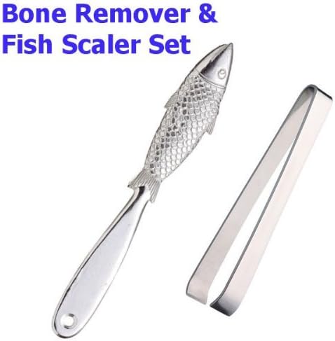Fish Scaler &amp; Fish Bone Remover Set for descaling &amp; de-boning Fish TWO tools in one set to make light work of that awkward job with Instructions &amp; FREE UK P&amp;P