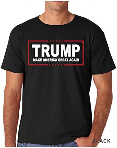 SZSM Printed Trump Make America Great Again Summer Tee Short Sleeve Crew Neck T-Shirt for Men (L, Black)