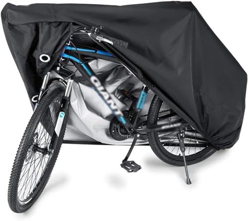 Waterproof Bike Cover Heavy Duty Oxford Bicycle Cover with Double stitching Heat Sealed Seams, XL for 1-3 Bikes Protection from UV Rain Snow Dust for Mountain Road Electric Bike Hybrid Outdoor Storage