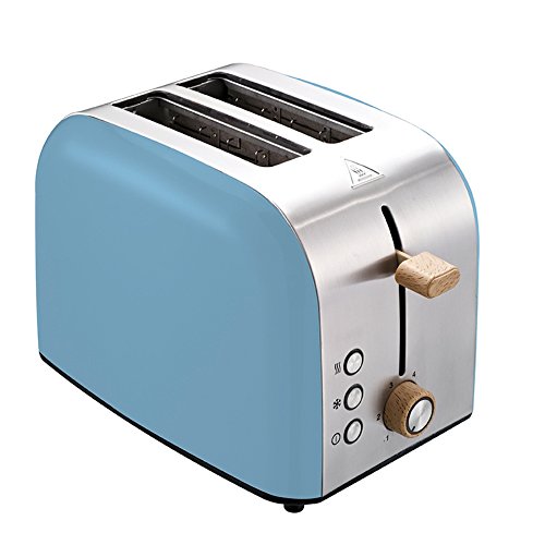 2-Slice Fully Automatic Toaster Stainless Steel With Dust Cover 3.5Cm Extra Wide Slots Removable Crumb Tray Auto Shut-Off High Lift Lever,Blue