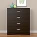 Ameriwood Home Crescent Point 4 Drawer Dresser, Espresso