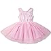 NNJXD Girl Shinny Stripe Baby Girl Sleeveless Printed Tutu Dress Size (80) 10-12 Months Gold&Pink