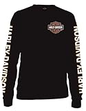 Harley-Davidson Men's Long Sleeve Orange Bar & Shield Black Shirt 30291744