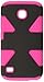 HR Wireless Cell Phone Case for Huawei Union Y538 - Retail Packaging - Black/Hot Pink