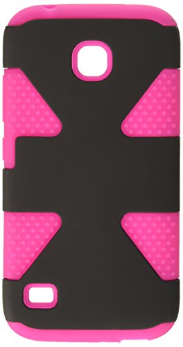 HR Wireless Cell Phone Case for Huawei Union Y538 - Retail Packaging - Black/Hot Pink