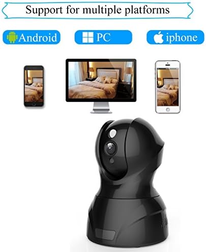 Agazer WiFi Security Camera, 1080P HD 2.0 Megapixel Wireless IP/Network Surveillance Home Office Monitoring System, Pan-Tilt Remote Motion Detection Night Vision Mobile and Tablet View (628-200,Black)