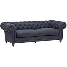 Stone & Beam Bradbury Chesterfield Tufted Sofa, 93" W, Navy