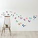 DECOWALL DS9-1302 30 Vibrant Butterflies Kids Wall Stickers Wall Decals Peel and Stick Removable Wall Stickers for Kids Nursery Bedroom Living Room d?cor