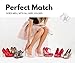 MTLEE 16 Pairs Women's High Heel Protectors Heel Caps Shoe Repair, XS, S, M, L (Black)