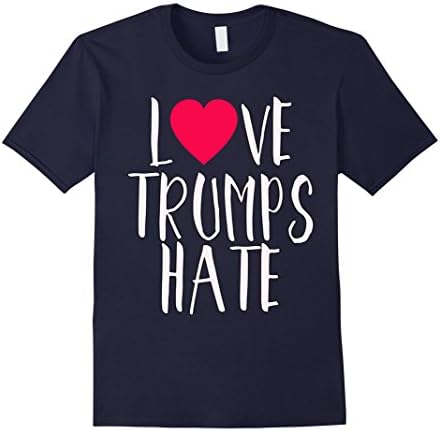 Men's Love TRUMPS Hate Tshirt 2XL Navy