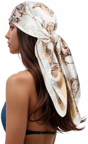 JOE GREEN CO Large Silk Like Satin Scarf Neck Head Wrap 35 Inch