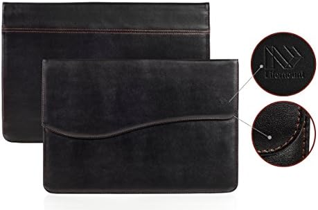 NEW UNIQUE DESIGN! Sleek Modern Sleeve Folio Case With Lifetime Guarantee (Brown Stich) for Tablets &amp; MacBook Air 11" 12" And 13"