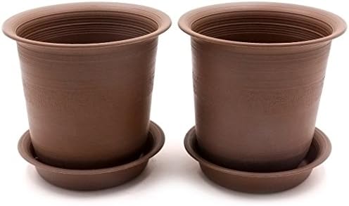 Epgardening Brown Porcelain-imitated Resin Plant Pot(5.5"x5.5")