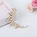 Unique Jewelry Gold-Tone Blue Crystal Art Deco Crown Ear Wrap Ear Cuff Earrings
