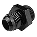 8AN Flare to 10AN O Ring Boss ORB Male Fuel Pump Rail Adapter Aluminum AN Flare Twin Hose Fitting Black