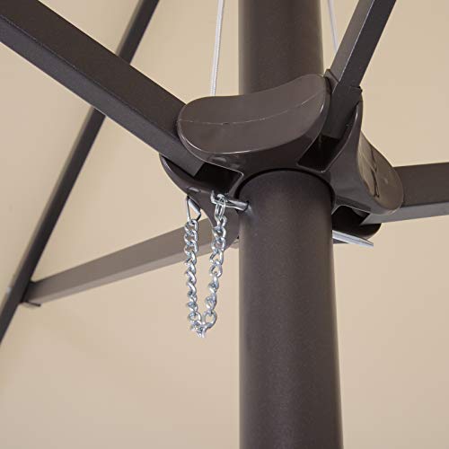 Outsunny Sonnenschirm Gartenschirm Marktschirm Doppelsonnenschirm Terrassenschirm mit Handkurbel Oval 460 x 270 x 240 cm – Bild 8