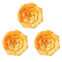 Daily Mall Paper Flower Decorations Giant Wedding Flowers Party Flower Backdrop DIY Handcrafted Flower for Nursey Birthday Wall Decor (Orange, 3pcs-16)