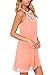 DREAGAL Women's Scoop Neck Loose Fit Floral Lace Mini Dress Peach Small