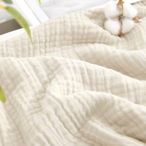 David's Home Cotton Muslin Blanket Queen Birch