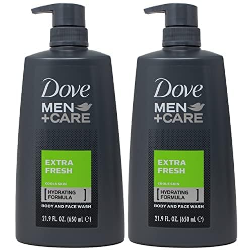 DOVE MEN+CARE BODY AND FACE WASH, EXTRA FRESH, 30 FLUID OUNCE (PACK OF 2)