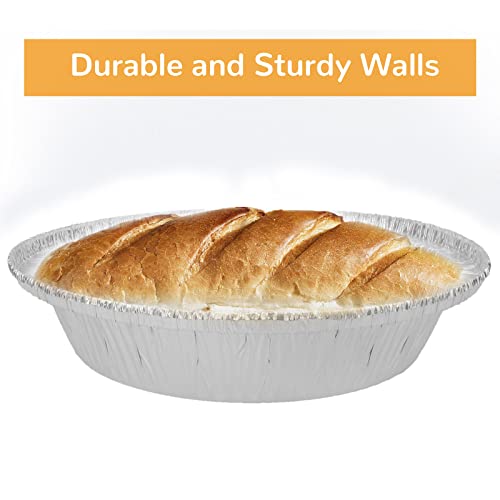 7 inch Round Aluminum Foil Pans with Clear Lids(40 pack) Heavy Duty