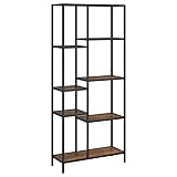 vidaXL Modern Steel and Engineered Wood Book Shelf